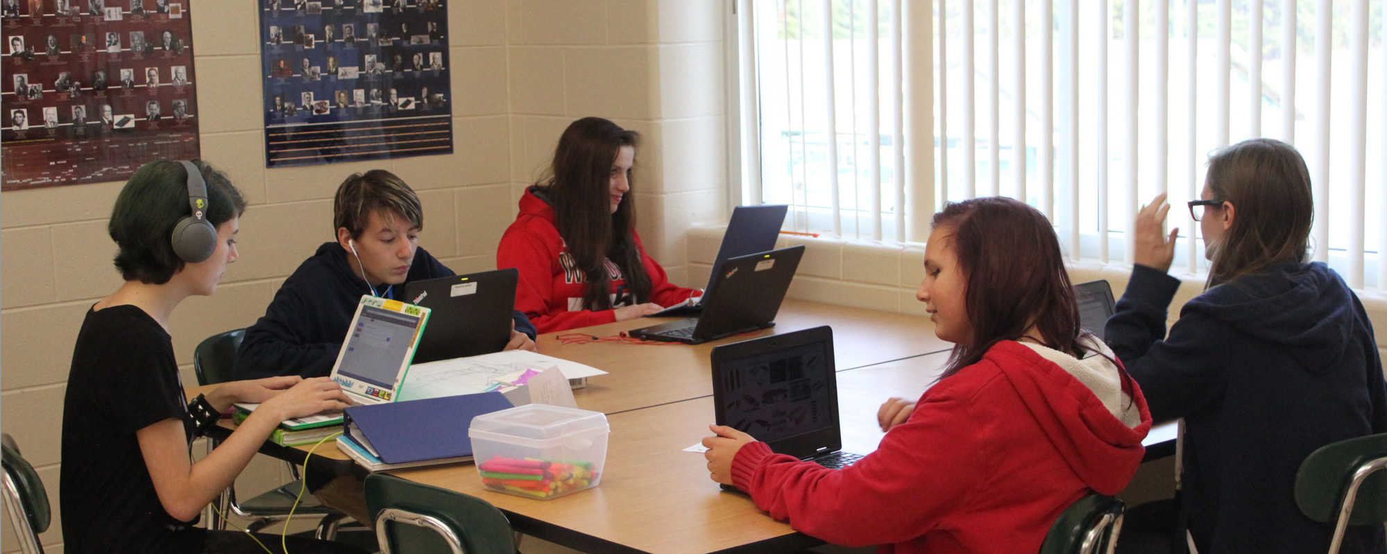 SOAR HS - Students on laptops in classroom