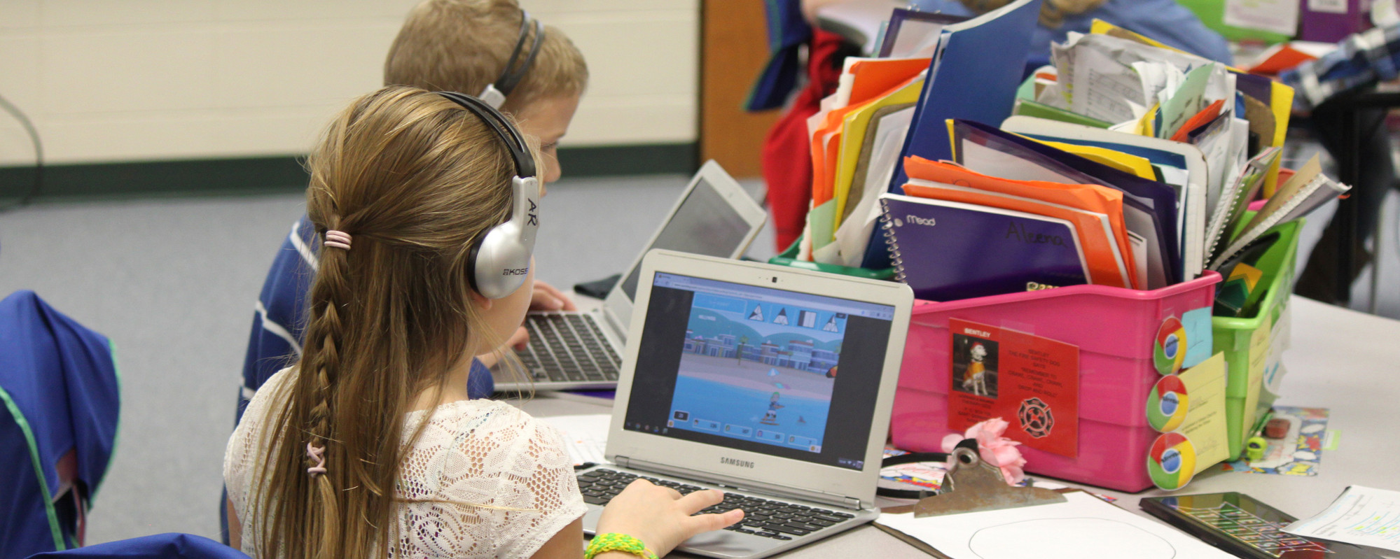 St. Germain Elementary School - Students on Laptops