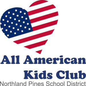 northland pines school district all american kids club logo