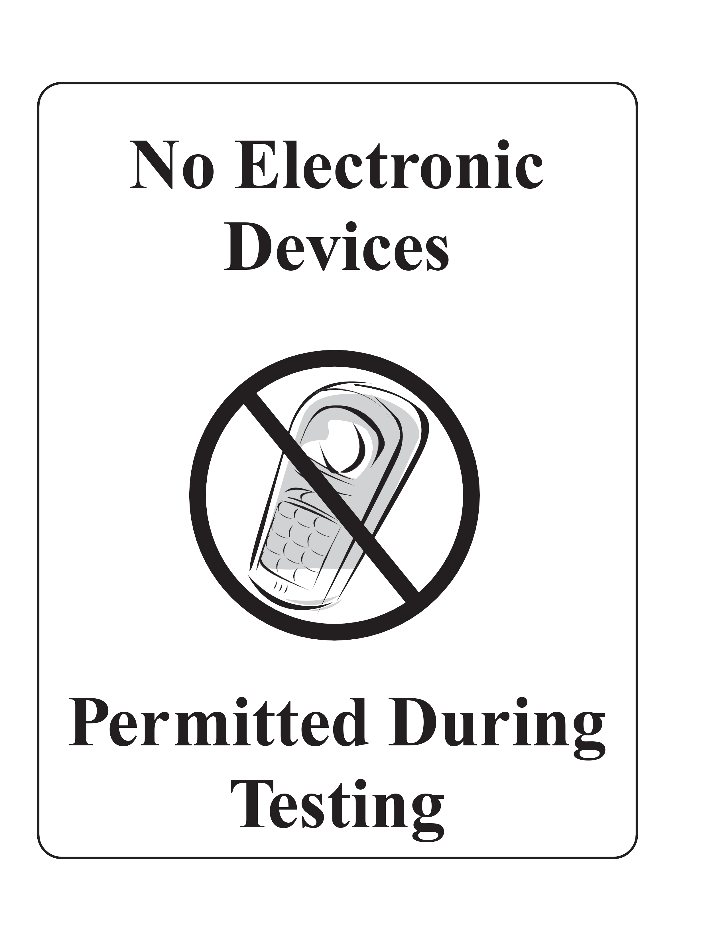 no electronic devices sign
