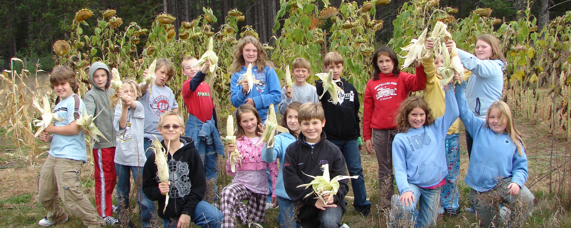 STG - Old Photo of Students with Corn